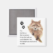 Fox, Tiertotem, Geistführer, Symbol Magnet (Vorderseite/Rückseite)