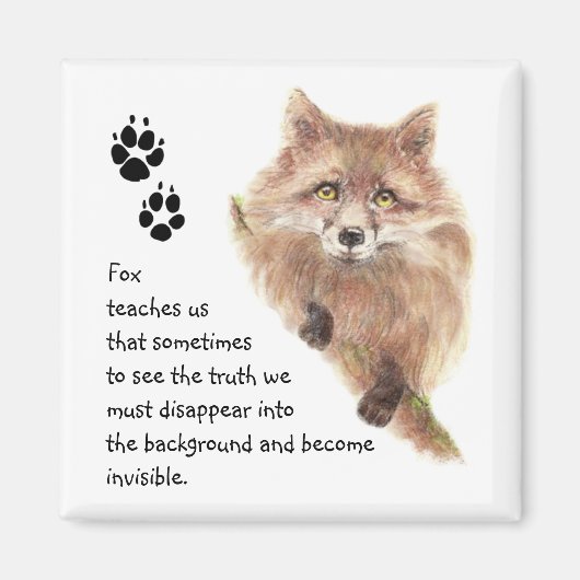 Fox, Tiertotem, Geistführer, Symbol Magnet (Vorne)