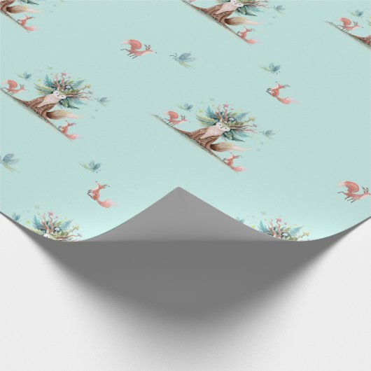 Fox Tree Wrapping Paper Geschenkpapier (Ecke)