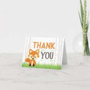 Fox Tribal Woodland Camper Kinderdusche Danke, C Dankeskarte