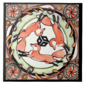 Fox Trio Mystical Circle Design Art Trivet Fliese (Vorderseite)