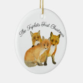 Fox Triplets Keramik Ornament (Rechts)