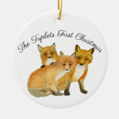 Fox Triplets Keramik Ornament (Vorne)