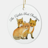 Fox Triplets Keramik Ornament (Links)