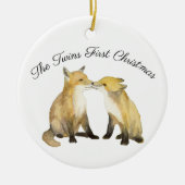 Fox Twins Keramik Ornament (Vorne)