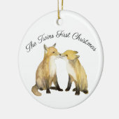 Fox Twins Keramik Ornament (Links)