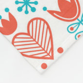 Fox- u. Vogel-Volkskunst-Muster des Monogramm-| Fleecedecke (Ecke)