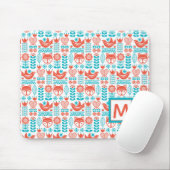 Fox- u. Vogel-Volkskunst-Muster des Monogramm-| Mousepad (Mit Mouse)