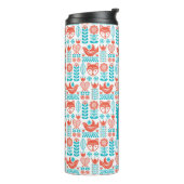 Fox- u. Vogel-Volkskunst-Muster des Monogramm-| Thermosbecher (Nach links gedreht)