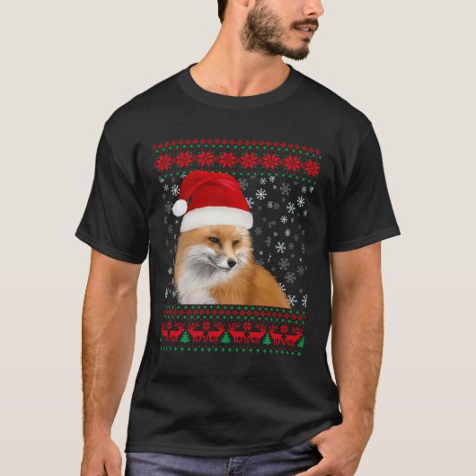 Fox Ugly Christmas Sweater Lover Geschenk T-Shirt (Vorderseite)