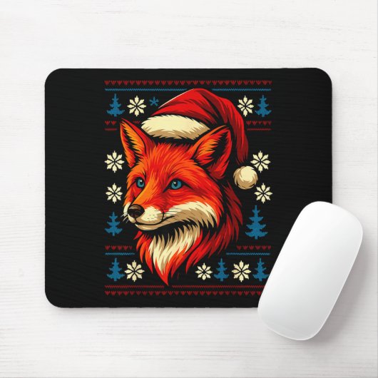 Fox Ugly Christmas Sweater Mousepad (Mit Mouse)