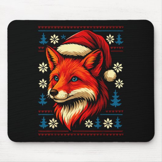 Fox Ugly Christmas Sweater Mousepad (Vorne)
