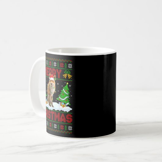 Fox Ugly Xmas Sweater Funny Fox Animal Merry Chris Kaffeetasse (Vorderseite Links)