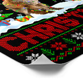 Fox Ugly Xmas Sweater Funny Fox Animal Merry Chris Poster (Ecke)