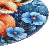 Fox umgeben von Blumen Schneidebrett (Ecke)