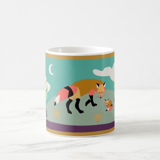 Fox und Baby in der Wüste Kaffeetasse (Mittel)