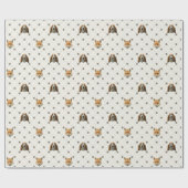 Fox und Basset Hound Geschenkpapier (Flach)