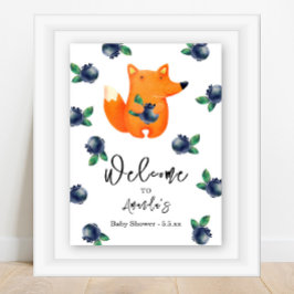 Fox und Beeren Begrüßung Baby Dusche Poster