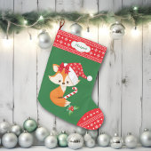 Fox und Candy Cane Großer Weihnachtsstrumpf