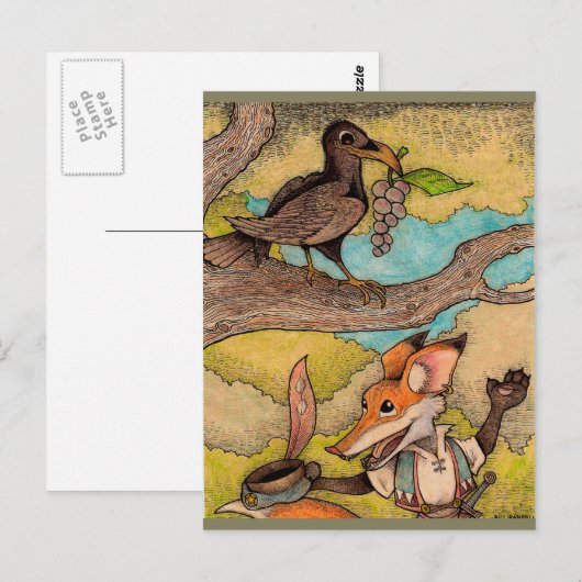 Fox und Crow Postkarte (Vorne/Hinten)