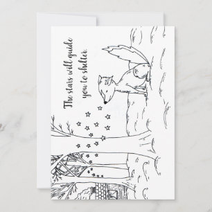 Fox und die Sterne Urlaubskarte Feiertagskarte