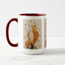 Fox und Fallende Blätter Kunst Tasse