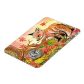 Fox und Ferret im Herbst Magnet (Linke Seite)