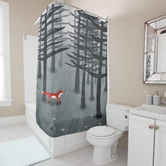Fox und Forest Duschvorhang (Beispiel)