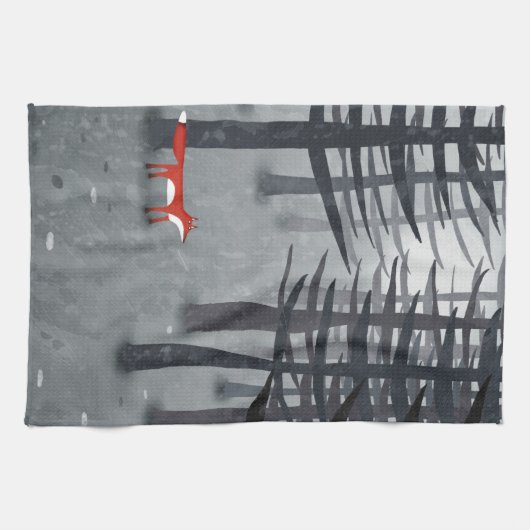 Fox und Forest Geschirrtuch (Horizontal)