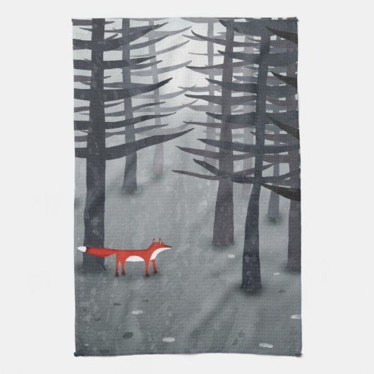 Fox und Forest Geschirrtuch (Vertikal)