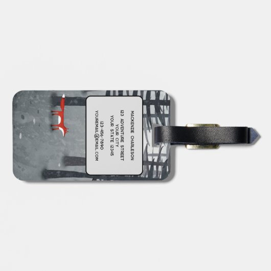 Fox und Forest Individuelle Name Gepäckanhänger (Rückseite horizontal)