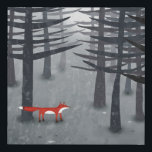 Fox und Forest Künstlicher Leinwanddruck<br><div class="desc">Ein wilder roter Fuchs steht unter Bäumen in einem dunklen Wald. Ein Landschaftsbild für Tiere,  Natur und Wildtiere. Originelle Kunst von Nic Squirrell.</div>