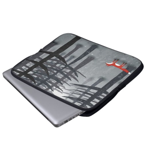 Fox und Forest Laptopschutzhülle (Vorne Knopf)