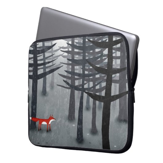 Fox und Forest Laptopschutzhülle (Vorderseite Links)