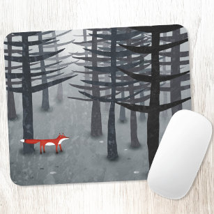 Fox und Forest Ombré Landschaftsmalerei Mousepad