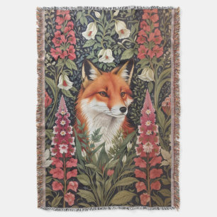 Fox und Foxglove Blume William Morris Inspiriert Decke