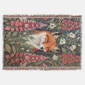 Fox und Foxglove Blume William Morris Inspiriert Decke (Vorderseite)