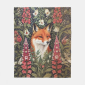 Fox und Foxglove Blume William Morris Inspiriert Fleecedecke (Vorderseite)