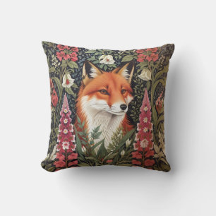 Fox und Foxglove Blume William Morris Inspiriert Kissen