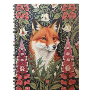 Fox und Foxglove Blume William Morris Inspiriert Notizblock