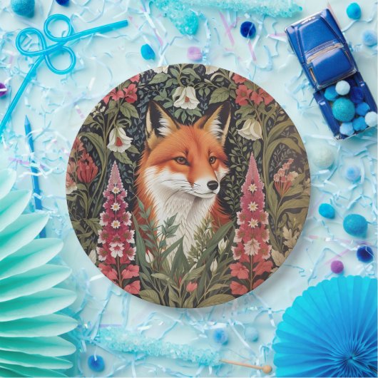 Fox und Foxglove Blume William Morris Inspiriert Pappteller (Party)