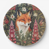 Fox und Foxglove Blume William Morris Inspiriert Pappteller (Vorderseite)