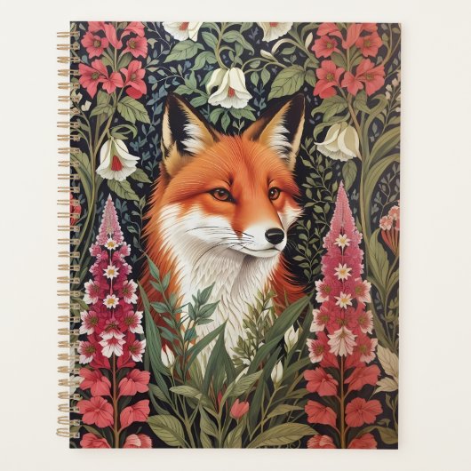 Fox und Foxglove Blume William Morris Inspiriert Planer (Vorderseite)