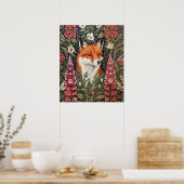 Fox und Foxglove Blume William Morris Inspiriert Poster (Küche)