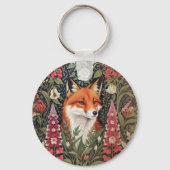 Fox und Foxglove Blume William Morris Inspiriert Schlüsselanhänger (Vorderseite)