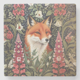 Fox und Foxglove Blume William Morris Inspiriert Steinuntersetzer