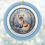 Fox und Gingham Charming Personalisierte Weihnacht Keramik Ornament
