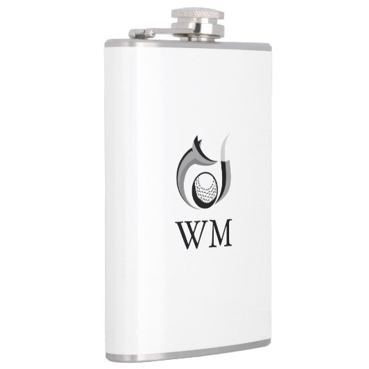 Fox und Golf Ball Personalisiert Monogram Flachmann (Rechts)