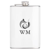 Fox und Golf Ball Personalisiert Monogram Flachmann (Vorderseite)