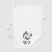 Fox und Golf Ball Personalisiert Monogram Golfhandtuch (Insitu)